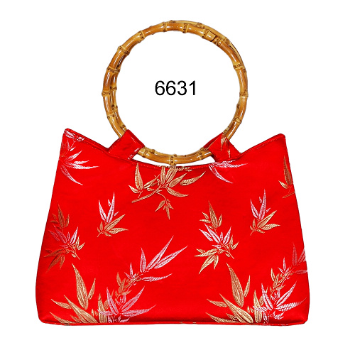 Tasche aus Seide mit Bambushenkel, Handtaschen, Asiatisch, 6631 - zum Schließen ins Bild klicken